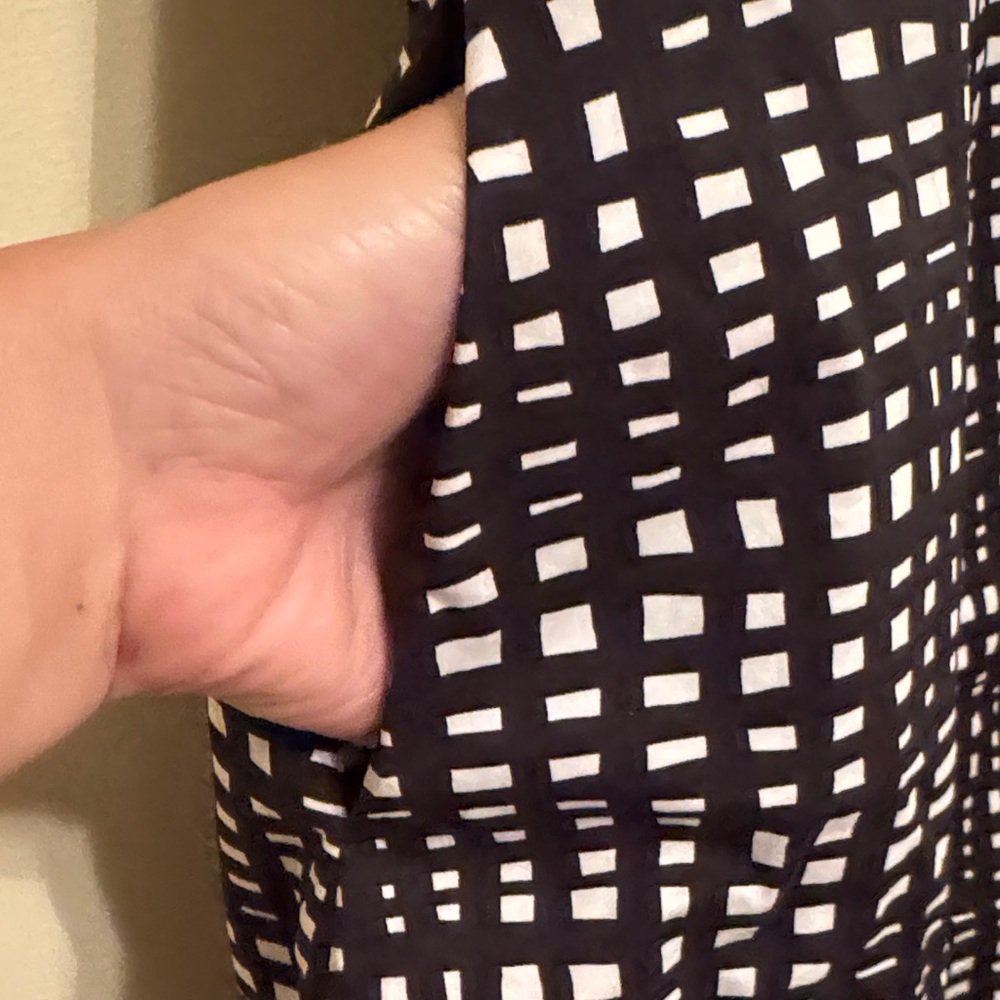 Theory Black and White Patterned Mini Dress - Picture 5 of 12
